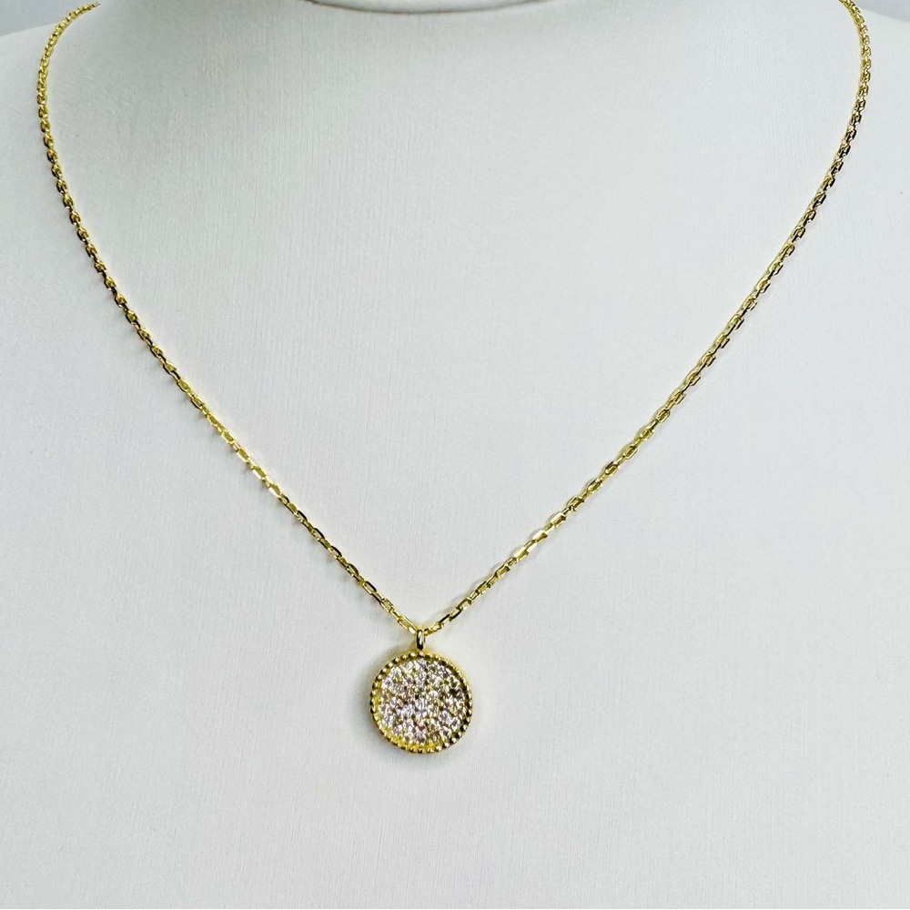 Elegant Gold & Pave Pendant Necklace